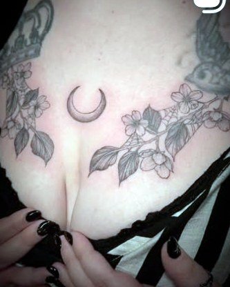 Crescent moon and blossoms on Instagram